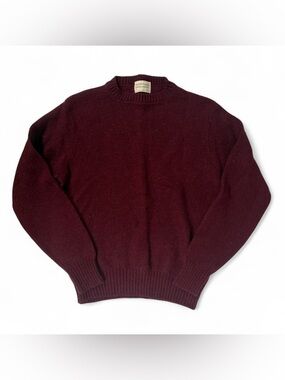 Vintage Lord Jeff Wool Crewneck Sweater Burgundy Red USA Men Medium *See Pics